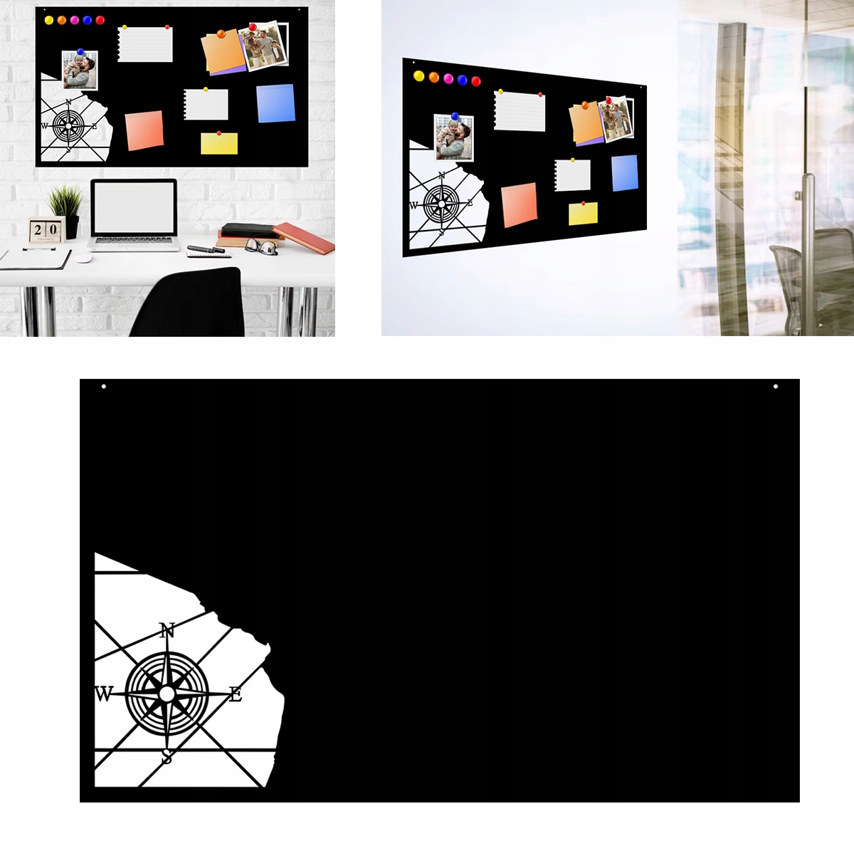 Tablica na magnesy na ścianę 80x47 cm Tablica czarna magnetyczna