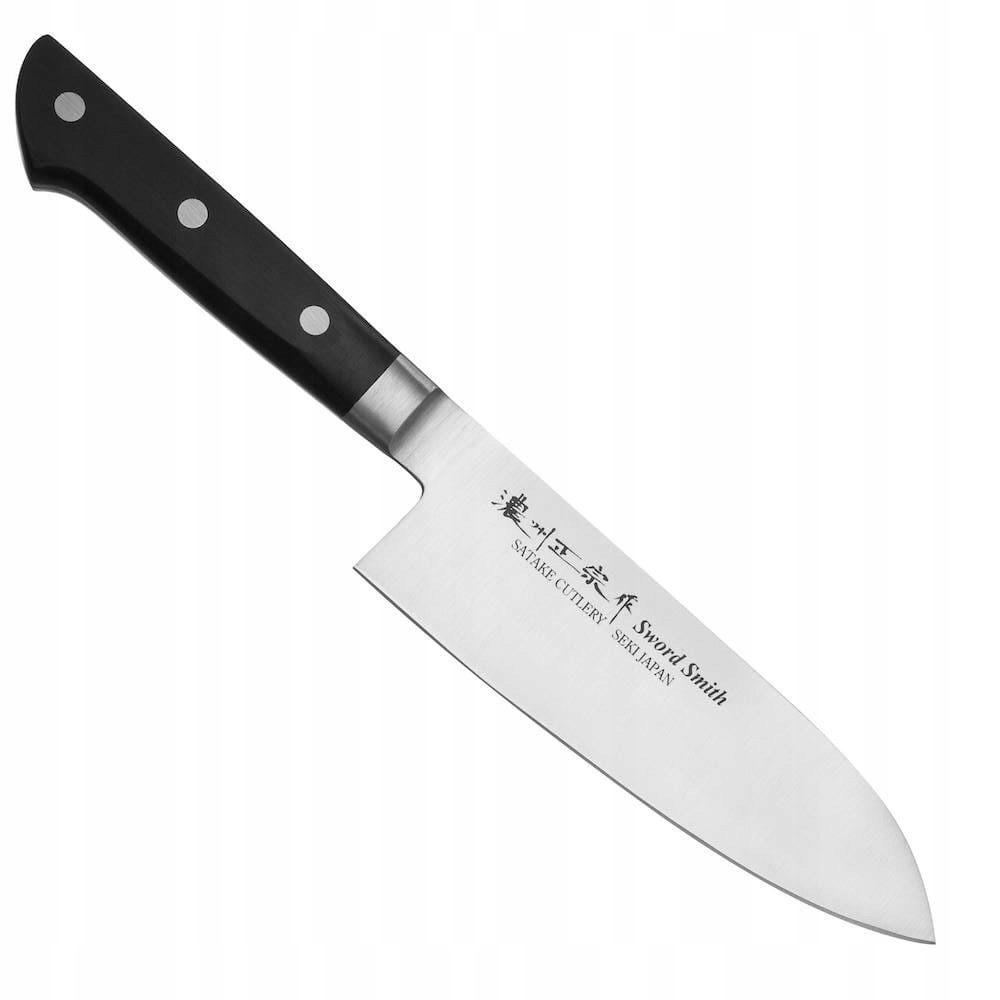 Satake Satoru Japonský ostrý kuchynský nôž Santoku na zeleninu 56-58 Hrc 17 cm