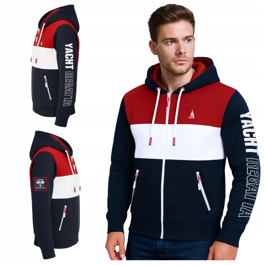 Pánská mikina s kapucí na zip Sailing Captain Mike 3XL