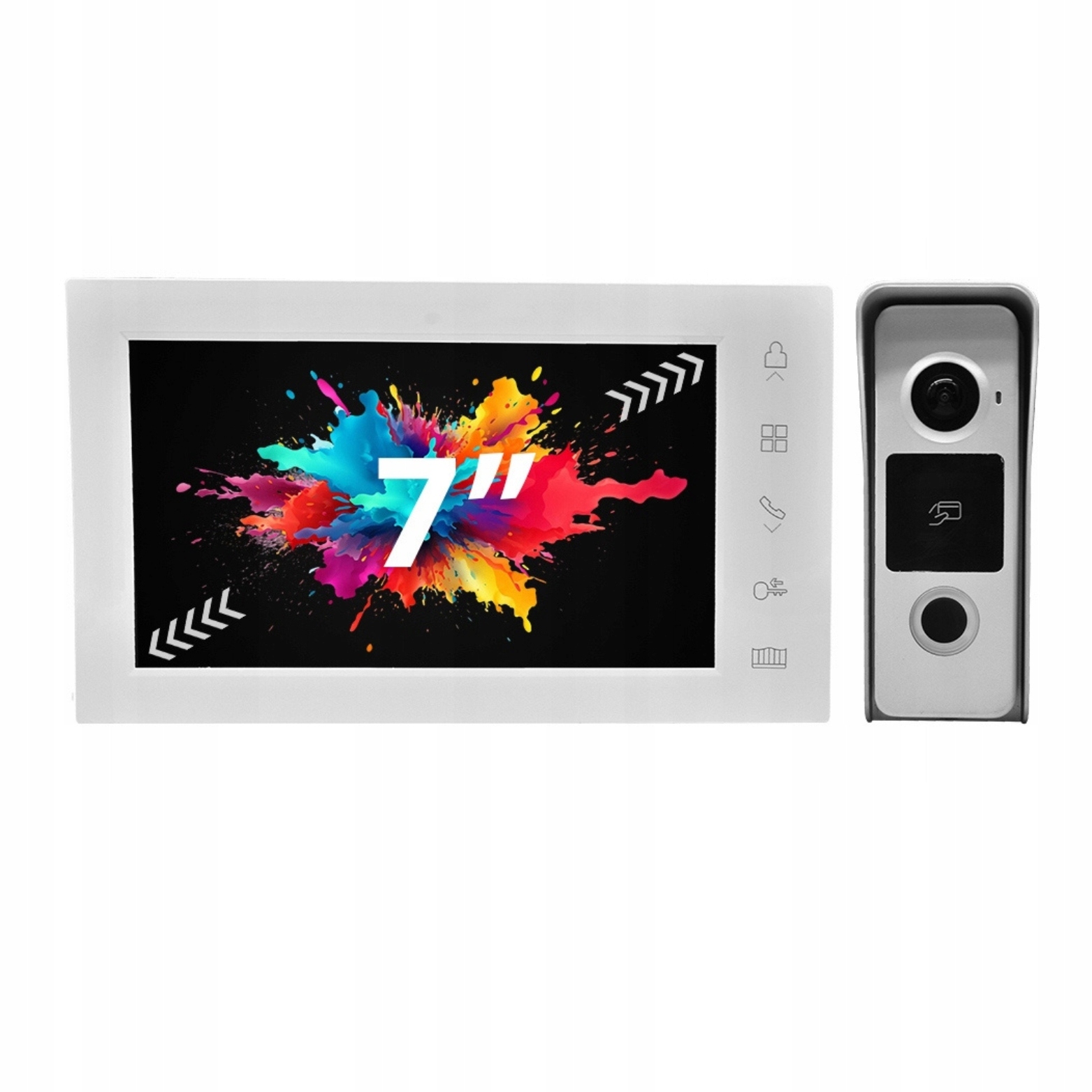 Videovrátnik Biely Dvs 2-žilový Drôtový 7" Rfid IP65 Bránka Brána