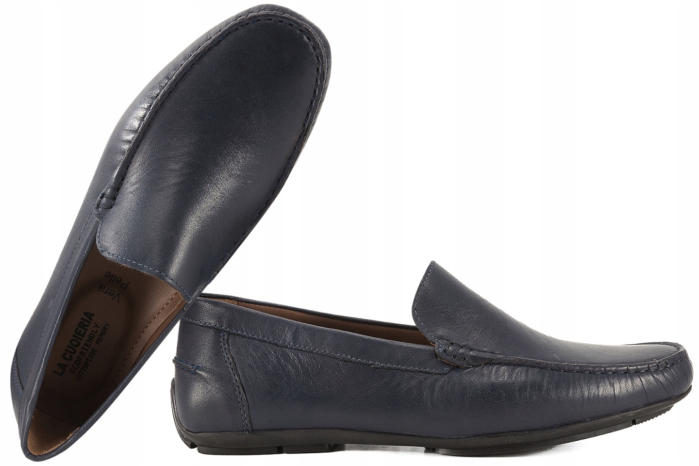 La Cuoieria Bol MF002 Mokasíny Kožené Polobotky Casual Vložky 41 Tmavě modrá