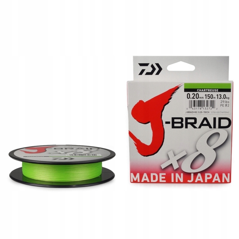 Plec Daiwa J-braid X8 0,24MM 150M Green