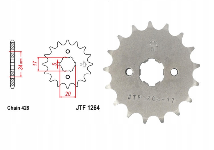 

Zębatka Przód 17Z Jt Honda Cb Cbr Cbf Xr Xlr 125