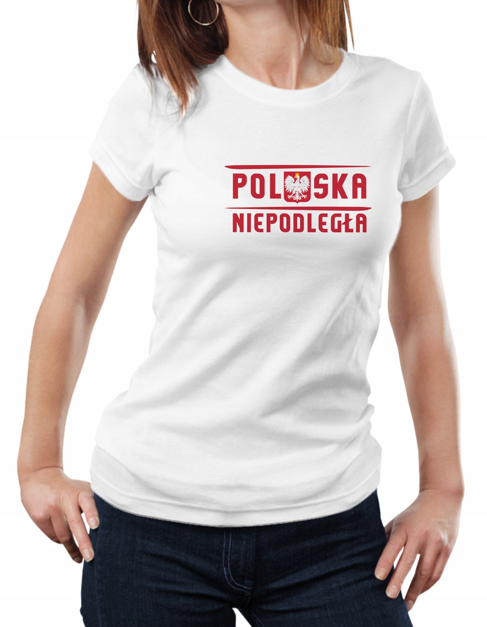 

Damska Koszulka Patriotyczna Biała Bawełna r.M