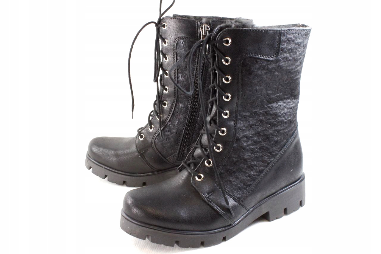 KORNECKI 6408 WIĄZANE OCIEPLANE EKOSKÓRA R.28