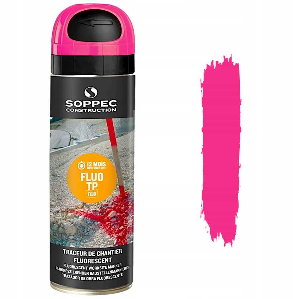 FARBA GEODEZYJNA SPRAY FLUO SOPPEC RÓŻOWA