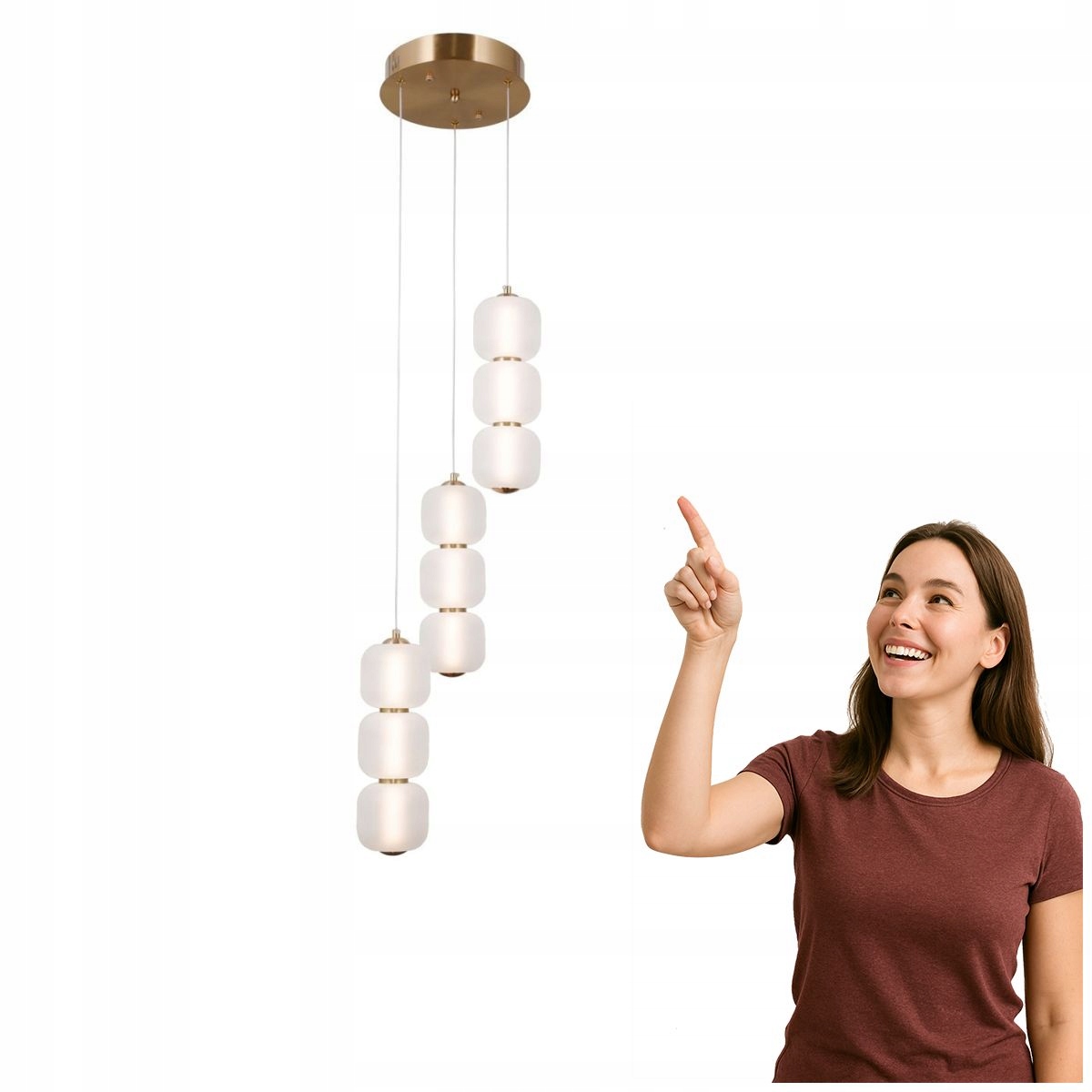 Závesná Led lampa 20W Ganti PND-34362-9-HBR- Opál Italux