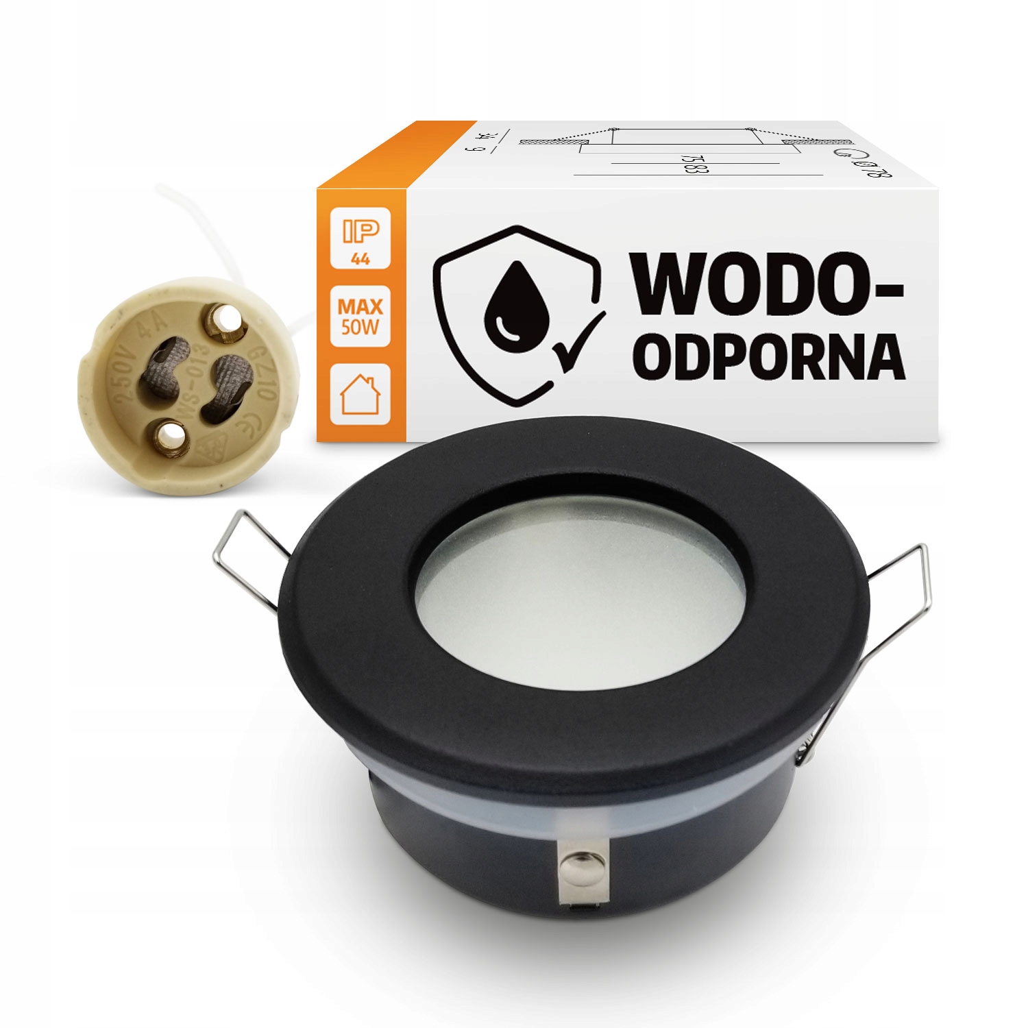 

Oprawka Halogen Zewnętrzny do Podbitki IP44 Czarny