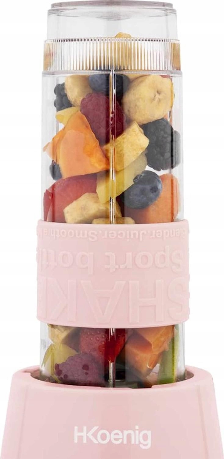 HKOENIG Mini Blender Smoothie 570ml 300W BPA Free 2 Butelki Pastelowy Róż — miniatura 10