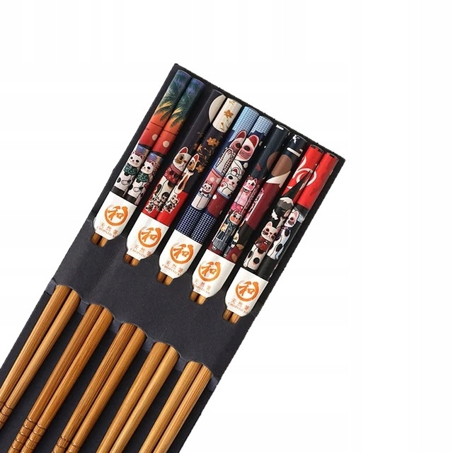 

5 par zdobionych pałeczek do Sushi z Bambusa