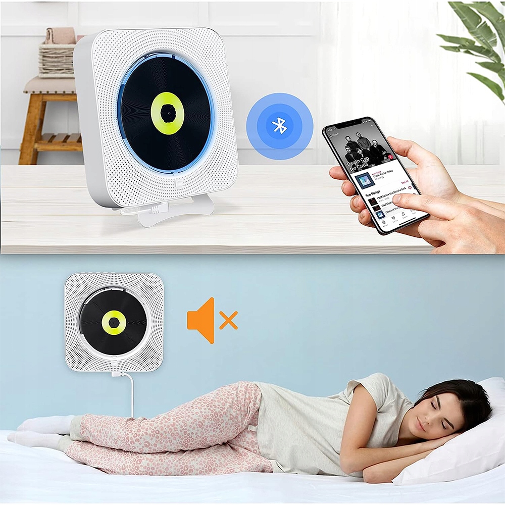 ODTWARZACZ PRZENOŚNY CD GŁOŚNIK BLUETOOTH FM RADIO NAPĘD DO PC LAPTOPA Szerokość produktu 16.5 cm