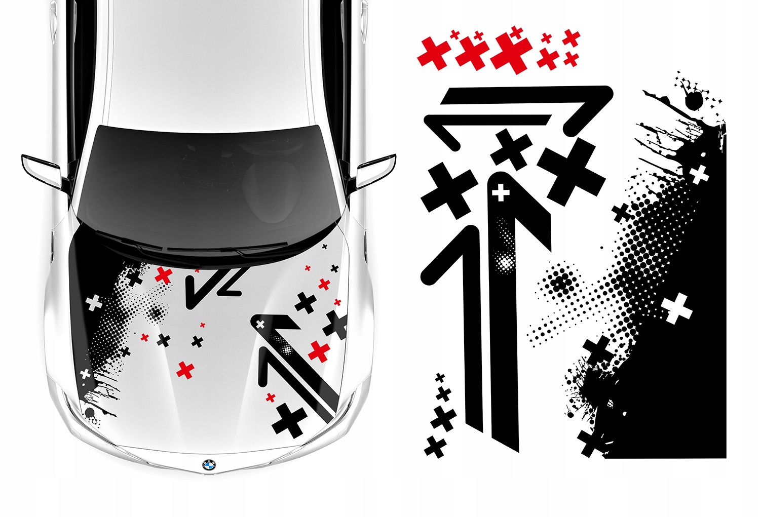 NAKLEJKI na MASKE MOTYW STRZALKI PLUS 92x127cm