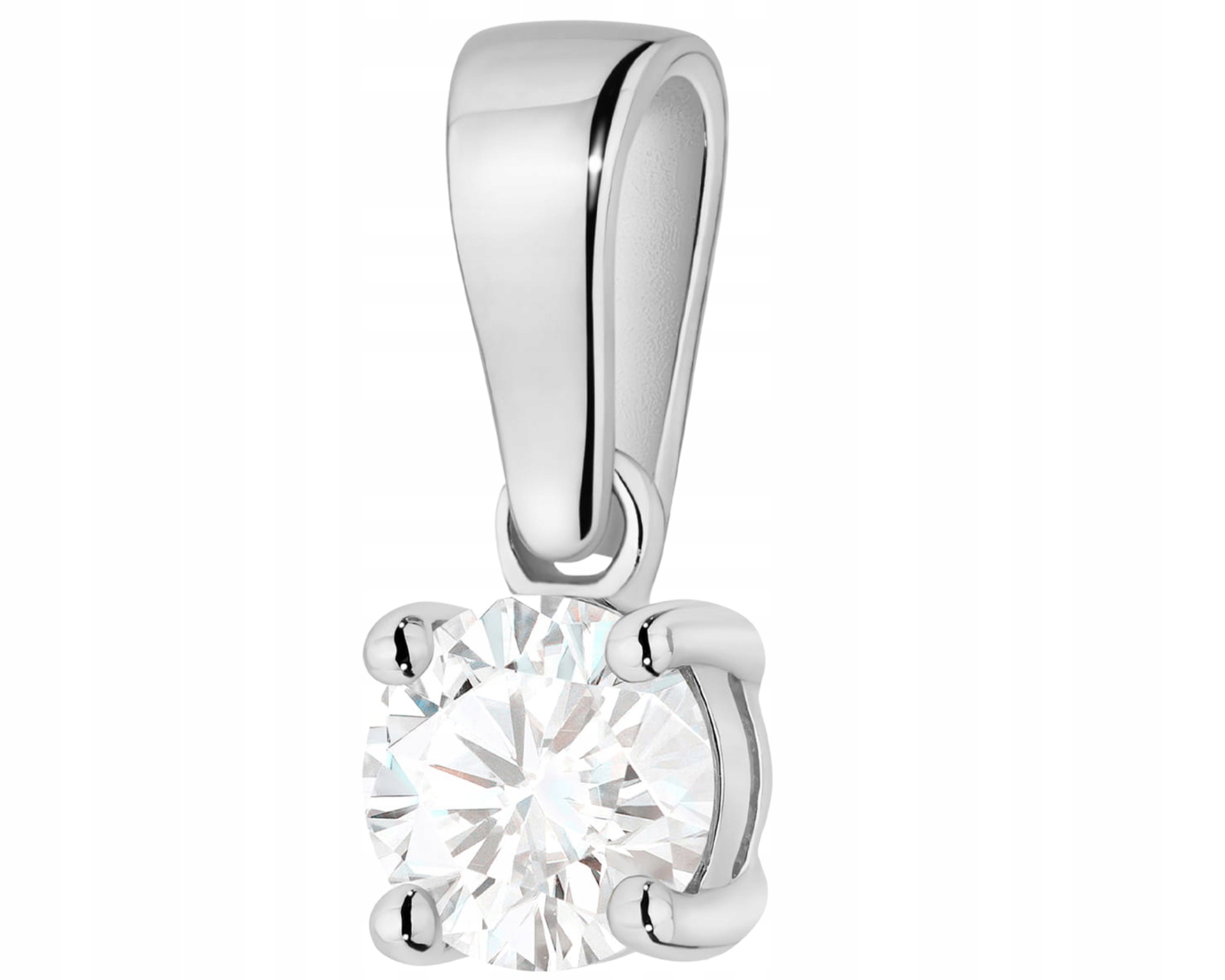 Přívěsek Z Bílého Zlata S Diamantem, Klasický Elegantní Zlato 585, Dárek