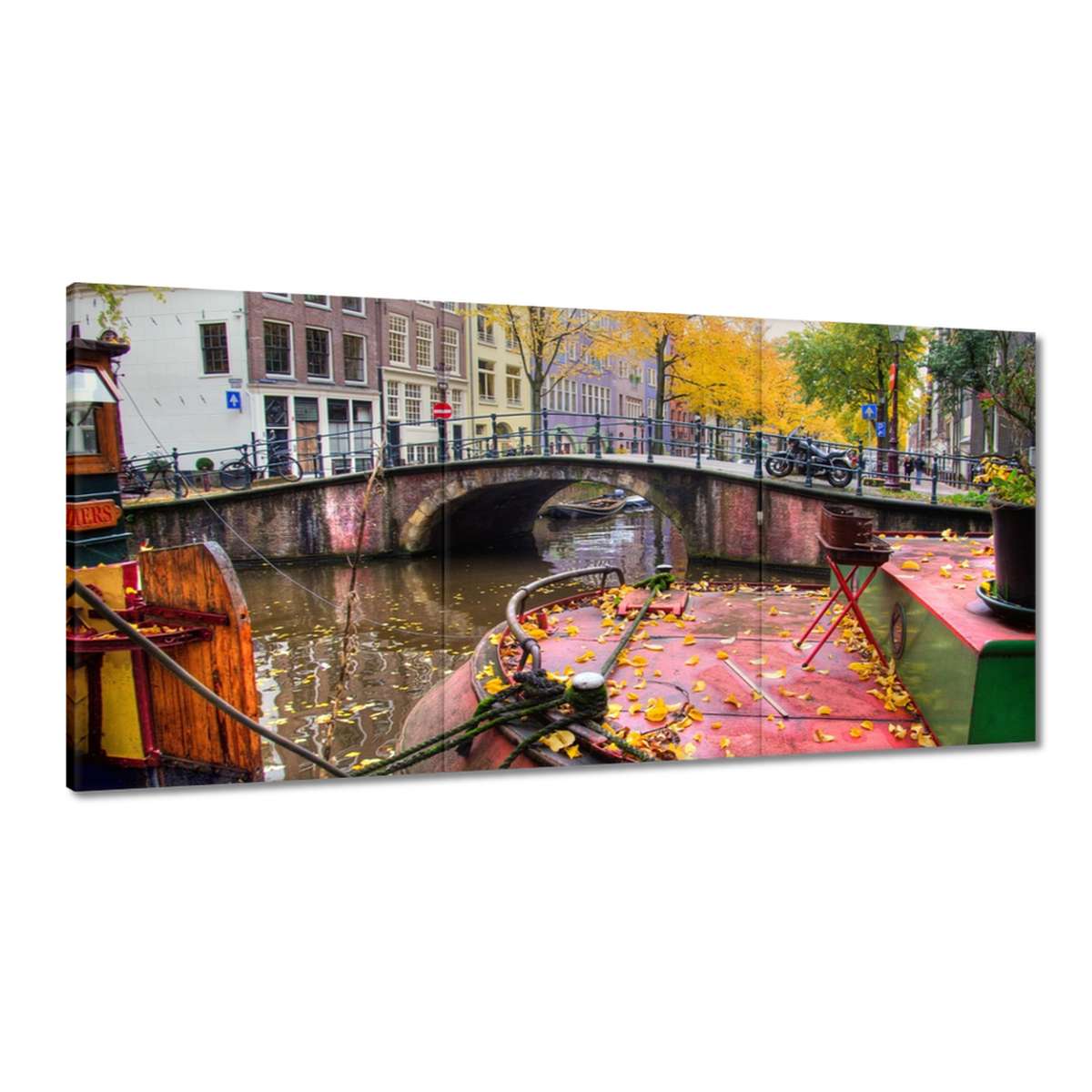 Obrazy 180x90 Ružový mostík Amsterdam