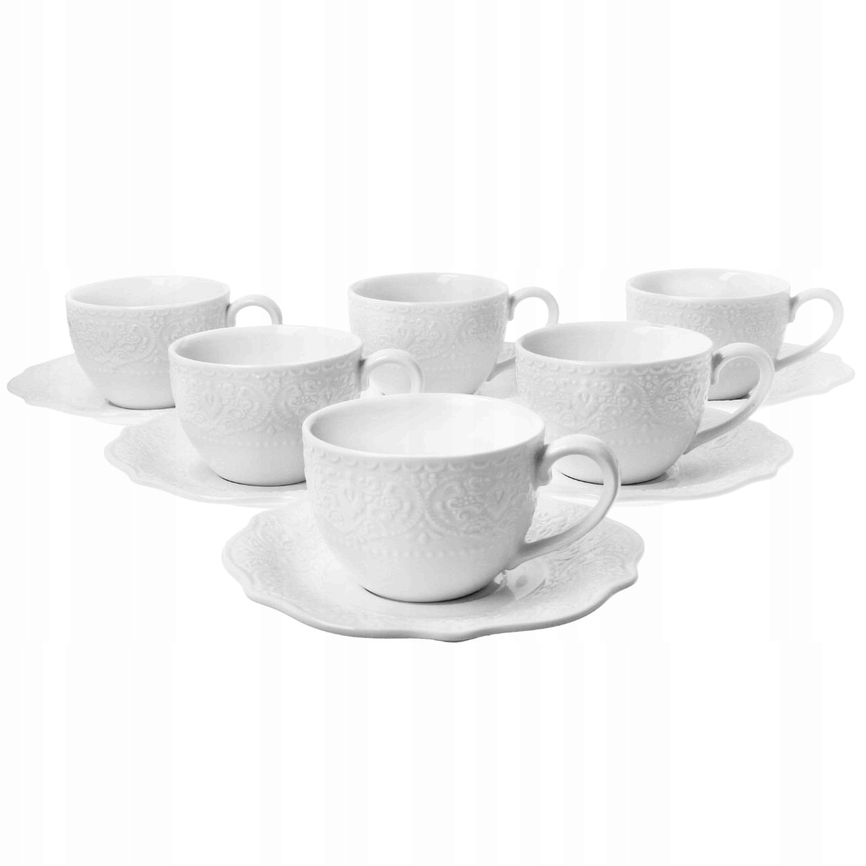 Sada 6 Šálok S Podšálkou Alice 210 ml porcelánový darčekový komplet
