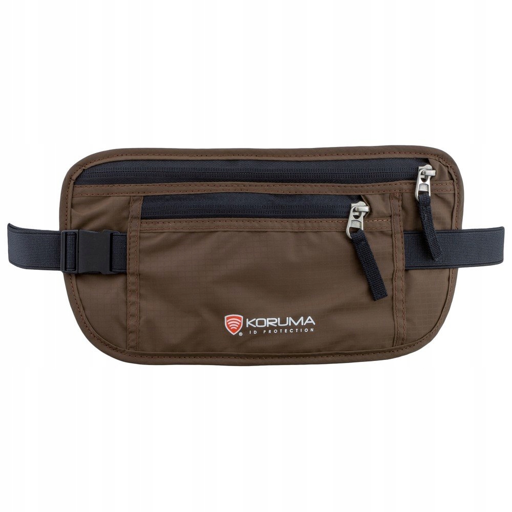 NERKA SASZETKA NA BIODRO ochrona RFID brązowa