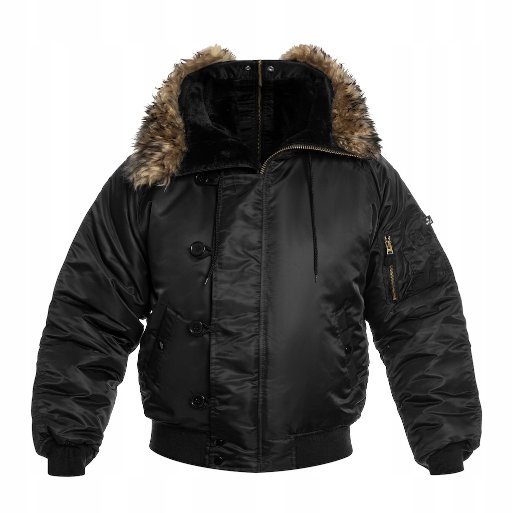 Kurtka pilotka flyers z kapturem Mfh Us Polar Jacket N2B Black 3XL