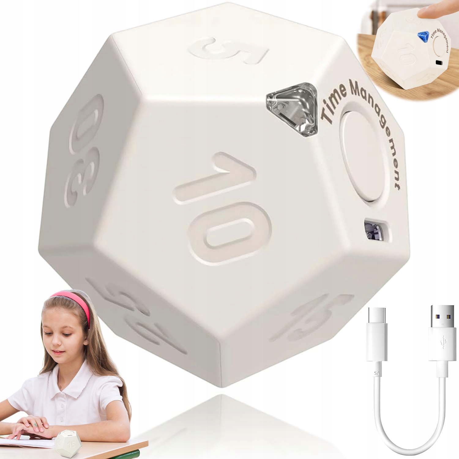 Malý A Přenosný Krychlový Časovač, Multifunkční, 3 Režimy Připomenutí Usb
