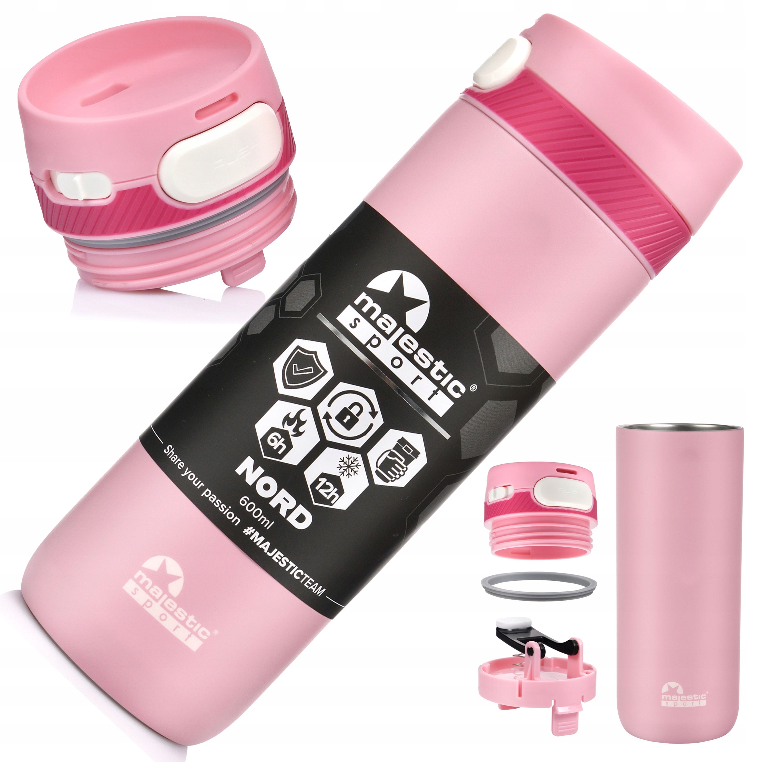 Kubek Termiczny Majestic Nord Podróżny Do Samochodu Na Kawę Herbatę 600 ml