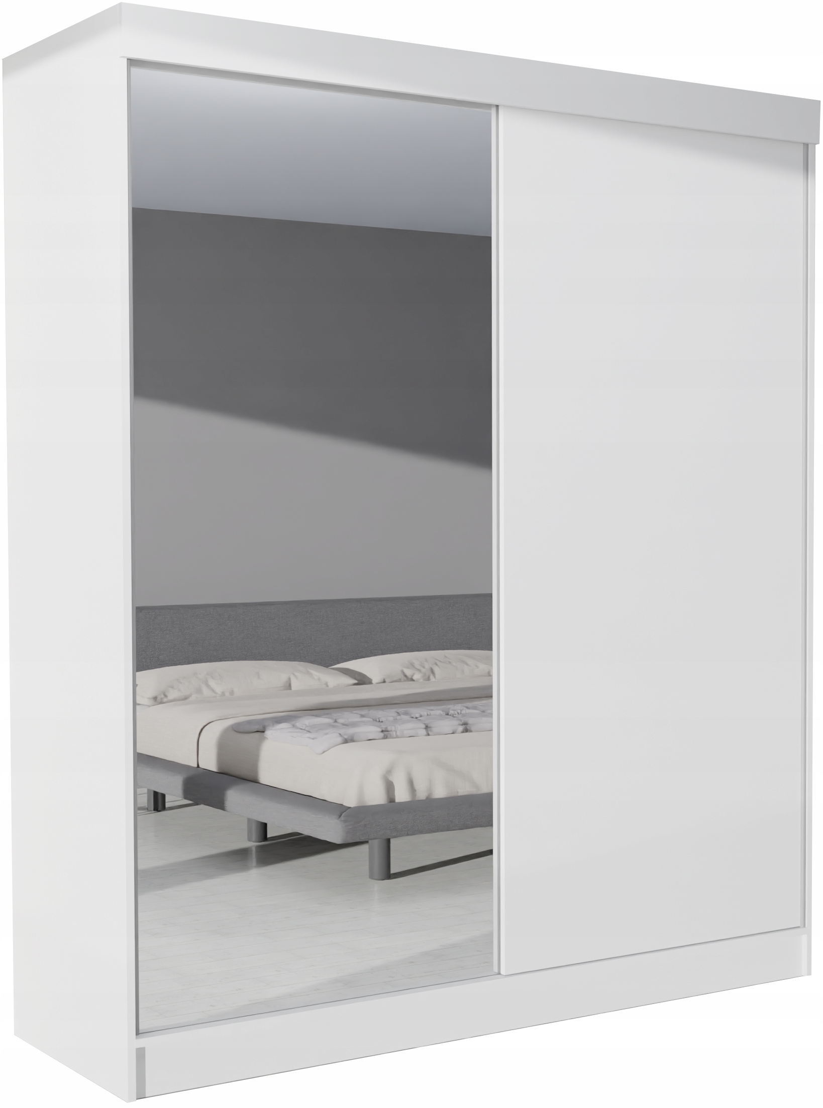 

Szafa Berno 2D 100CM Biała Przesuwna Lustro Płyta