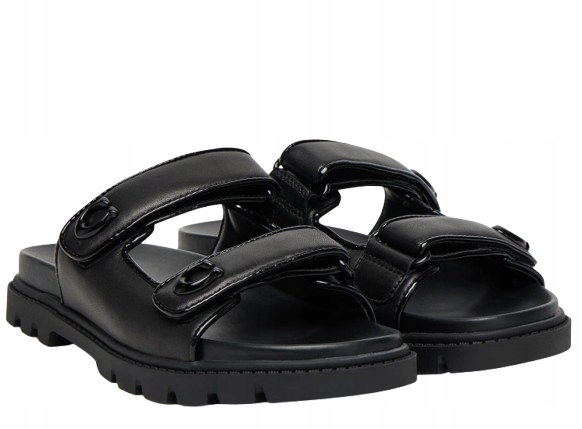 Coach Černé Nazouváky S Pruhy A Lakovanými Ozdobami 38,5 T7A