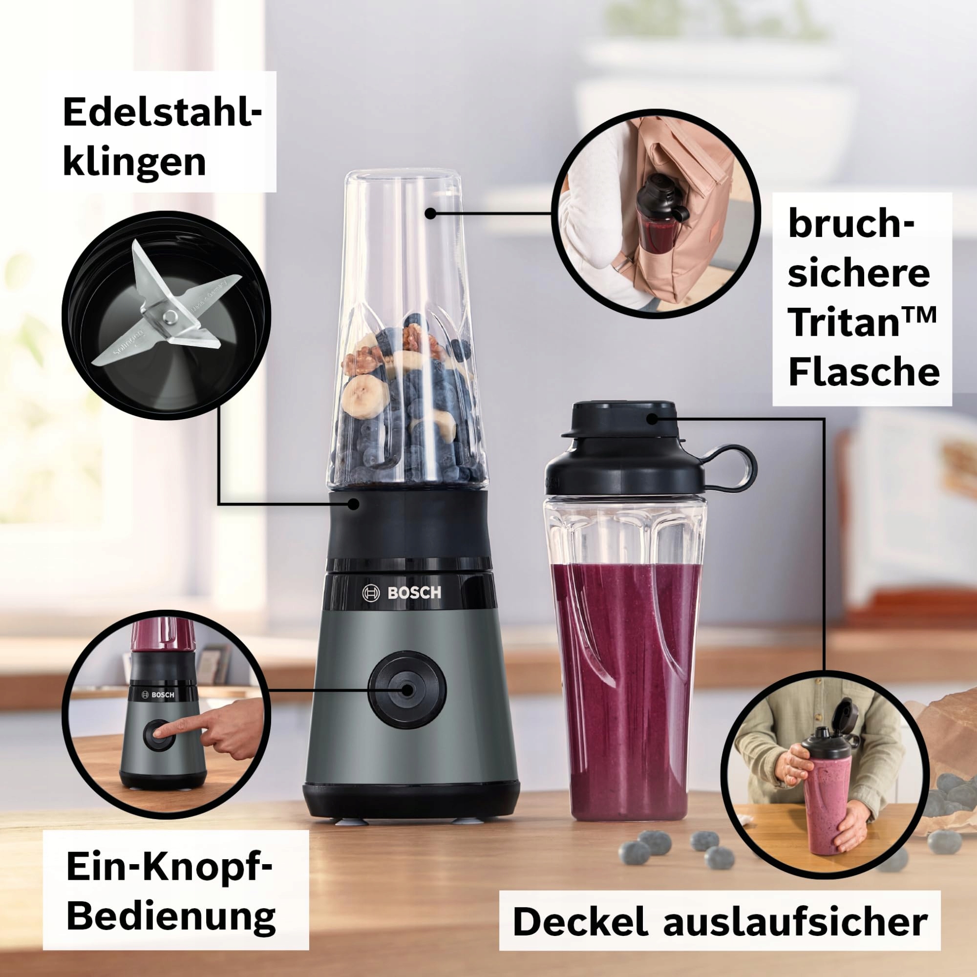BOSCH Mini Blender VitaPower 450W Tritan 0.6L — miniatura 3