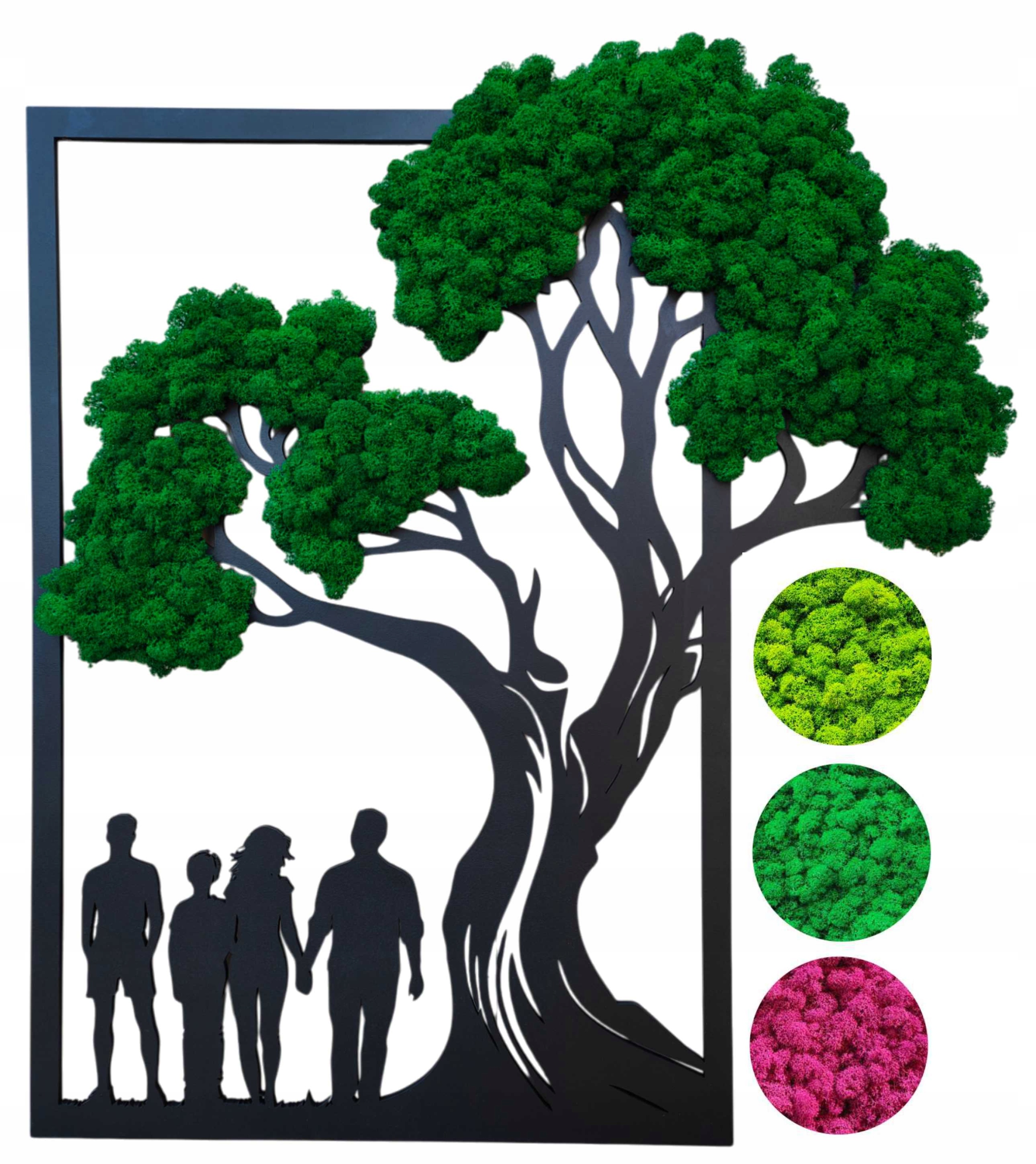 Obraz strom života s machom a chrobákom Rodina 50 cm darček k narodeninám mach