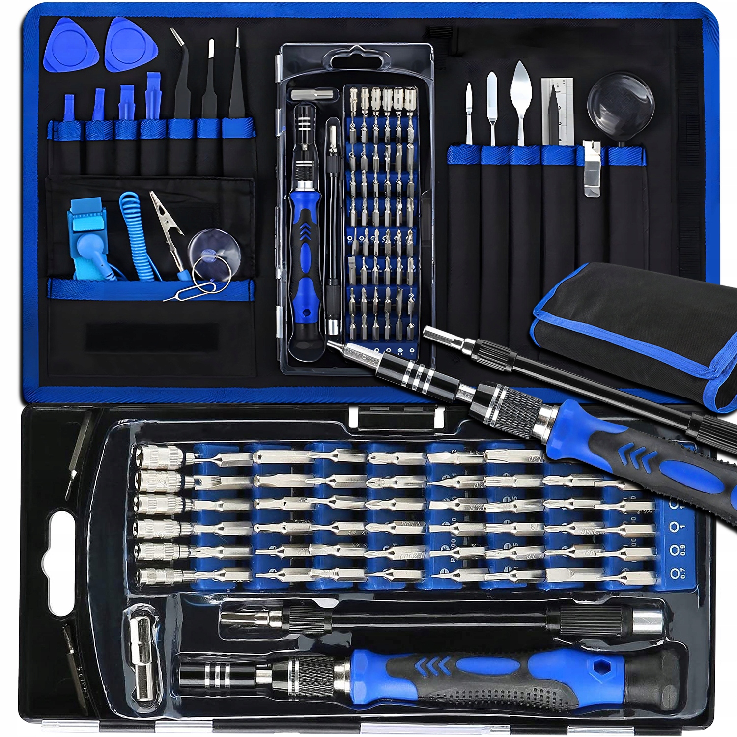 Zestaw Wkrętaków Śrubokrętów Bitów 75 Elementów Precyzyjne Wymienne W Etui