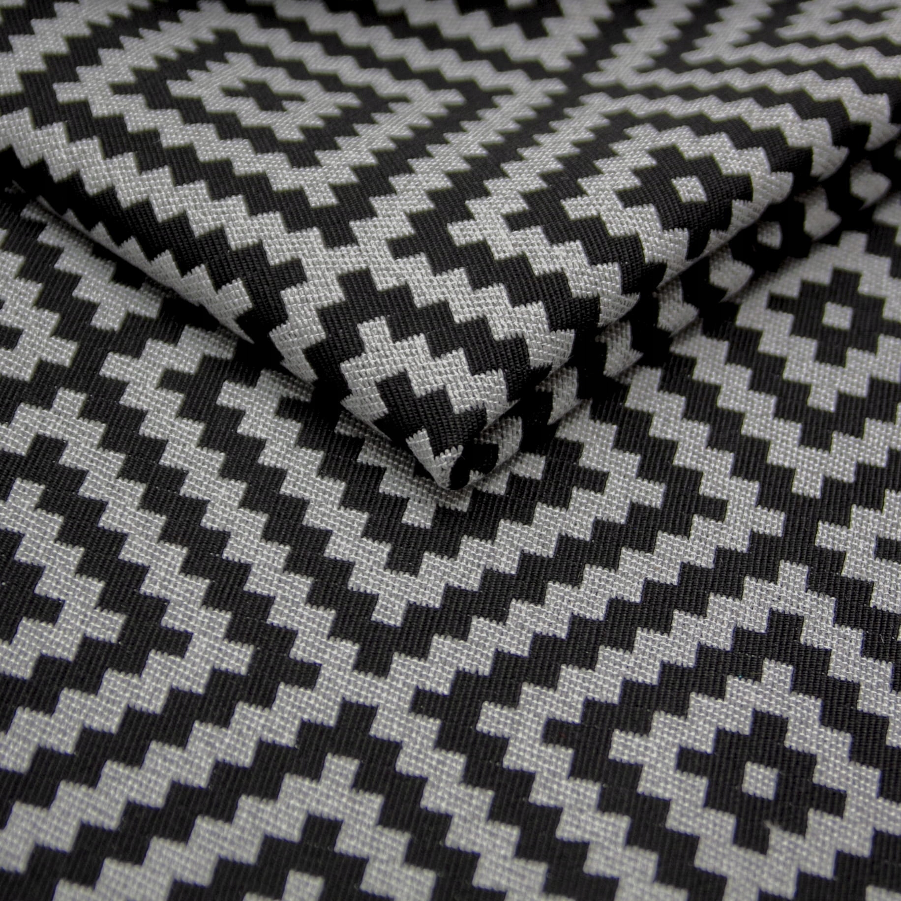 Potahová látka Unica Boho černo-šedá 1mb