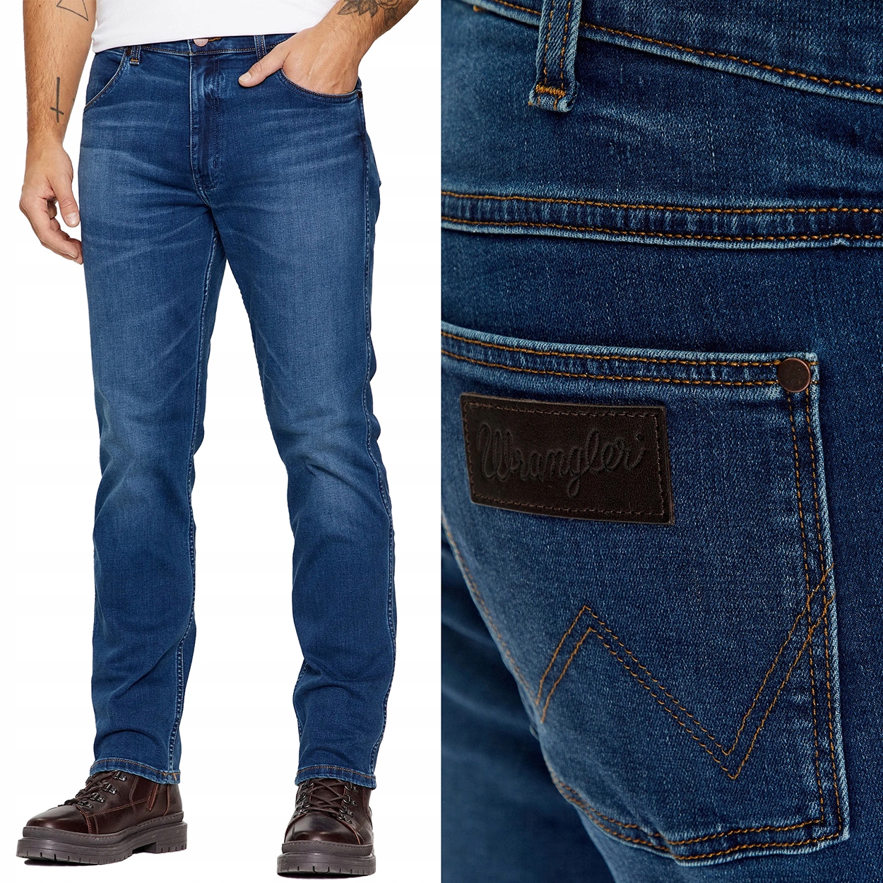 Wrangler Greensboro Verve Epic Soft jednoduché měkké džínové kalhoty W44 L32