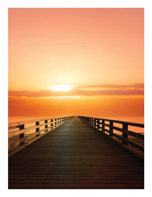Fototapeta Západ slunce oceán molo perspektiva romantika 206x275 lepidlo