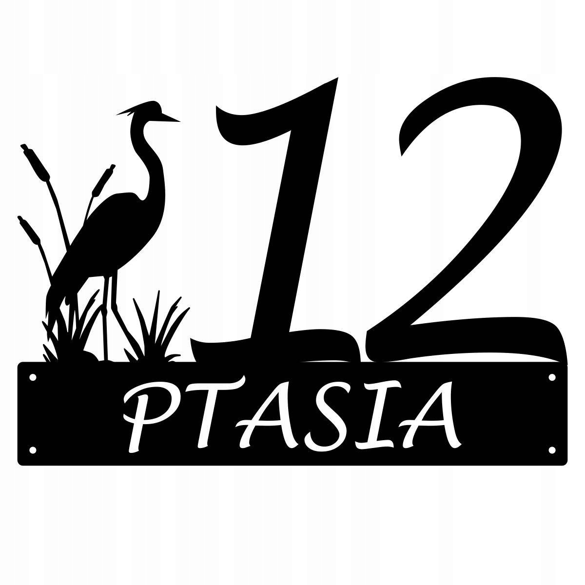 Číslo Na Dom 48 cm Tabuľa Adresa Ocel 2MM ul. Ptasia