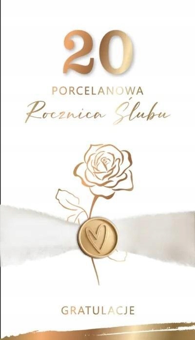 KARNET ROCZNICA ŚLUBU 20 - PORCELANOWA