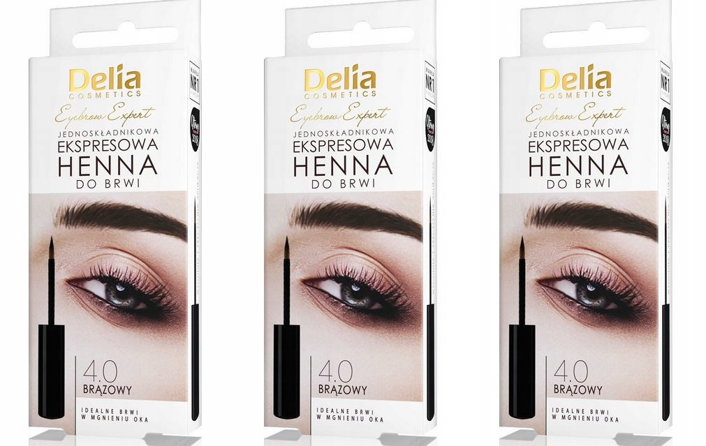Henna na obočí Delia Cosmetics hnědá 3 ks
