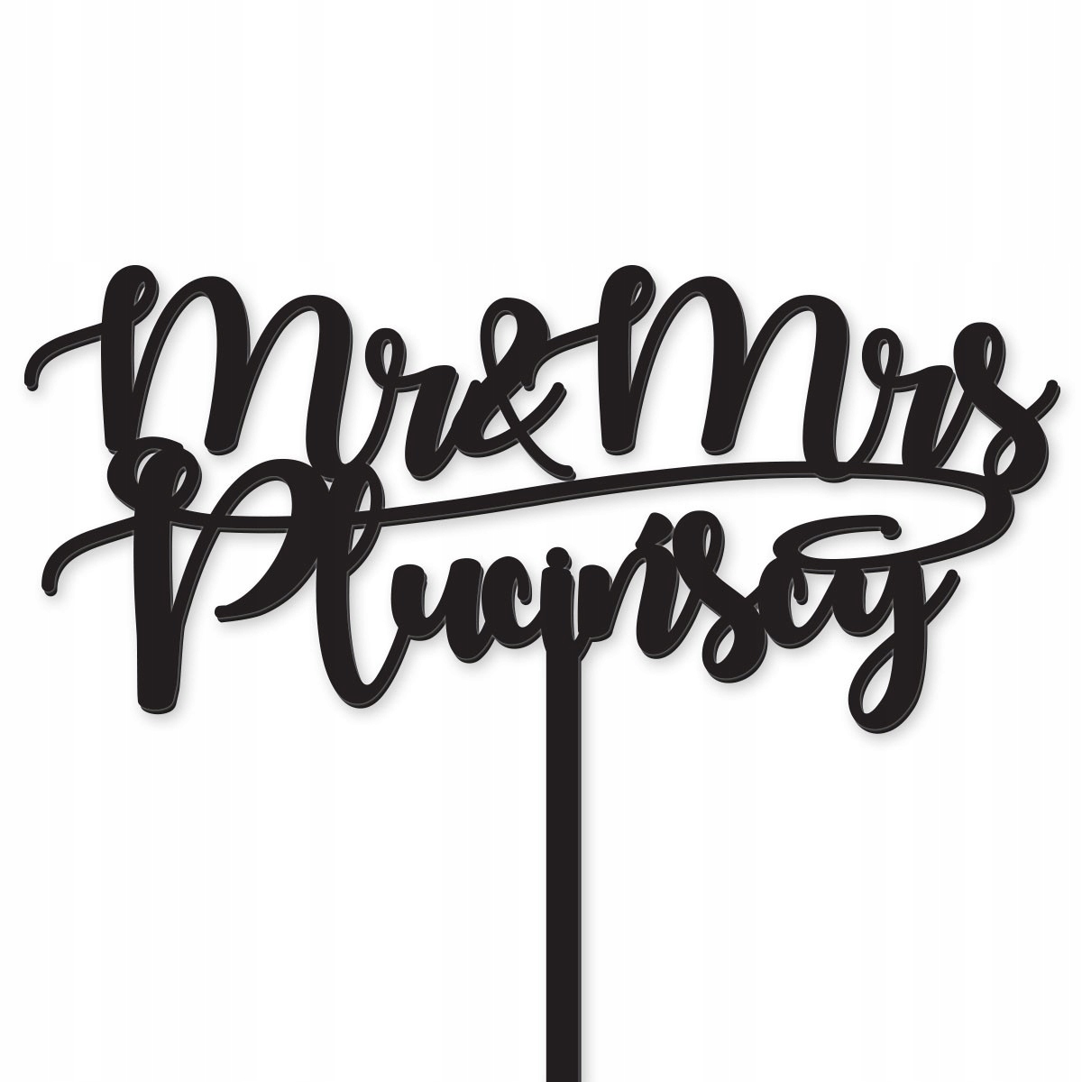 

Topper Mr Mrs Napis Tort Dekoracja Nazwisko Czarny
