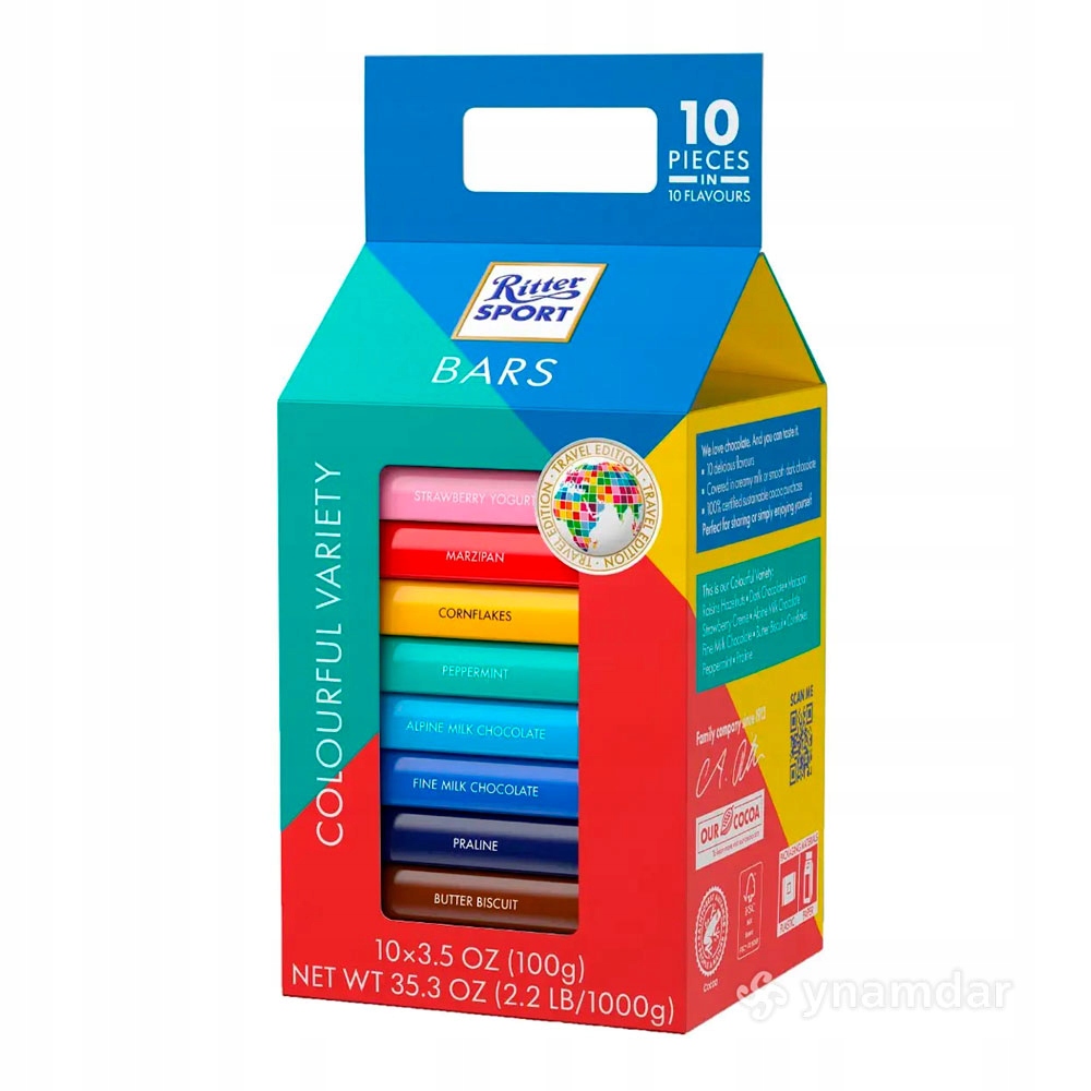 Levně Ritter Sport Bars Čokoláda 10 Ks 1KG