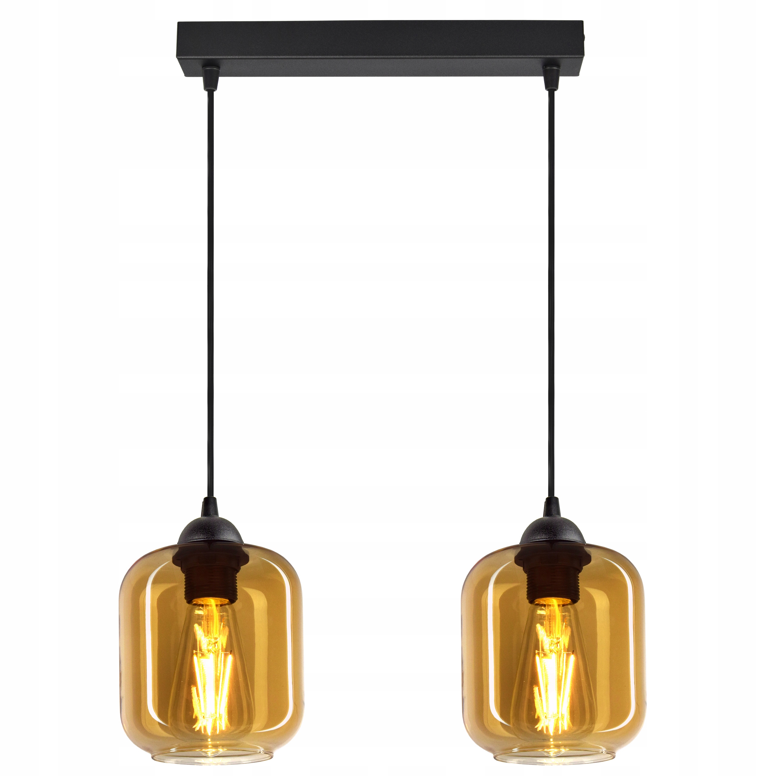 

Lampa Wisząca Żyrandol Plafon 2 Klosze Miód Led