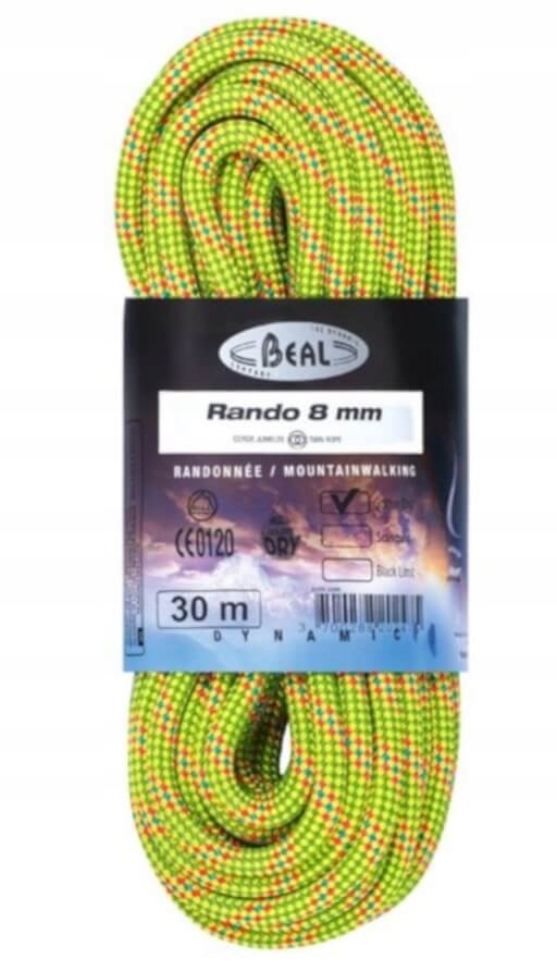 Lina turystyczna dynamiczna Rando 8mm x 30m Beal
