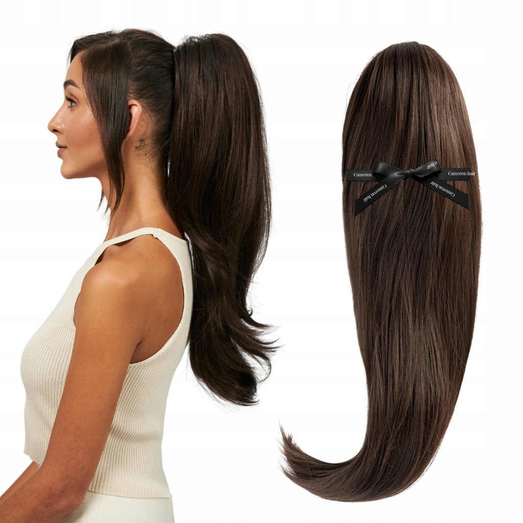 Kucyk doczepiany na klipsie klamrze spince 50cm Gęsty treska kitka