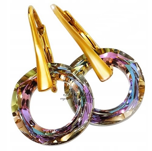 Krystaly Náušnice Vitrail Light Zlaté Stříbro