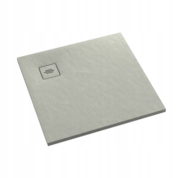Brodzik wielowarstwowy Protos Cement Stone 80x80 Schedline jasny szary