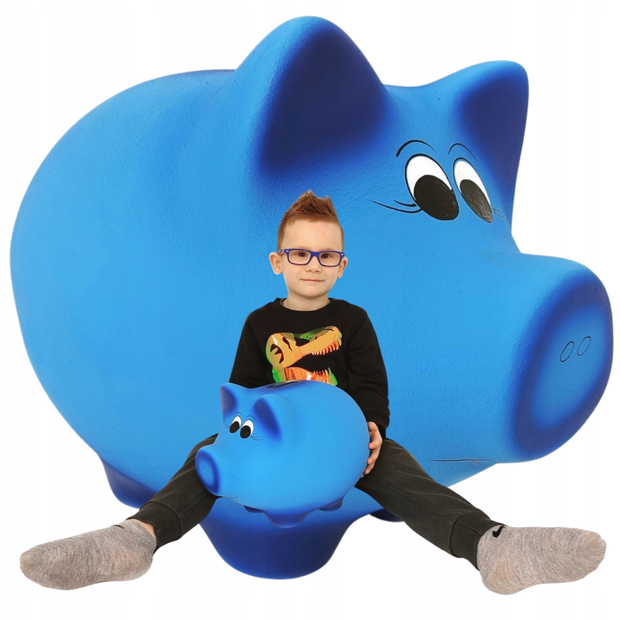 Pokladnička Prasátko Modrá Velká Keramická XXL