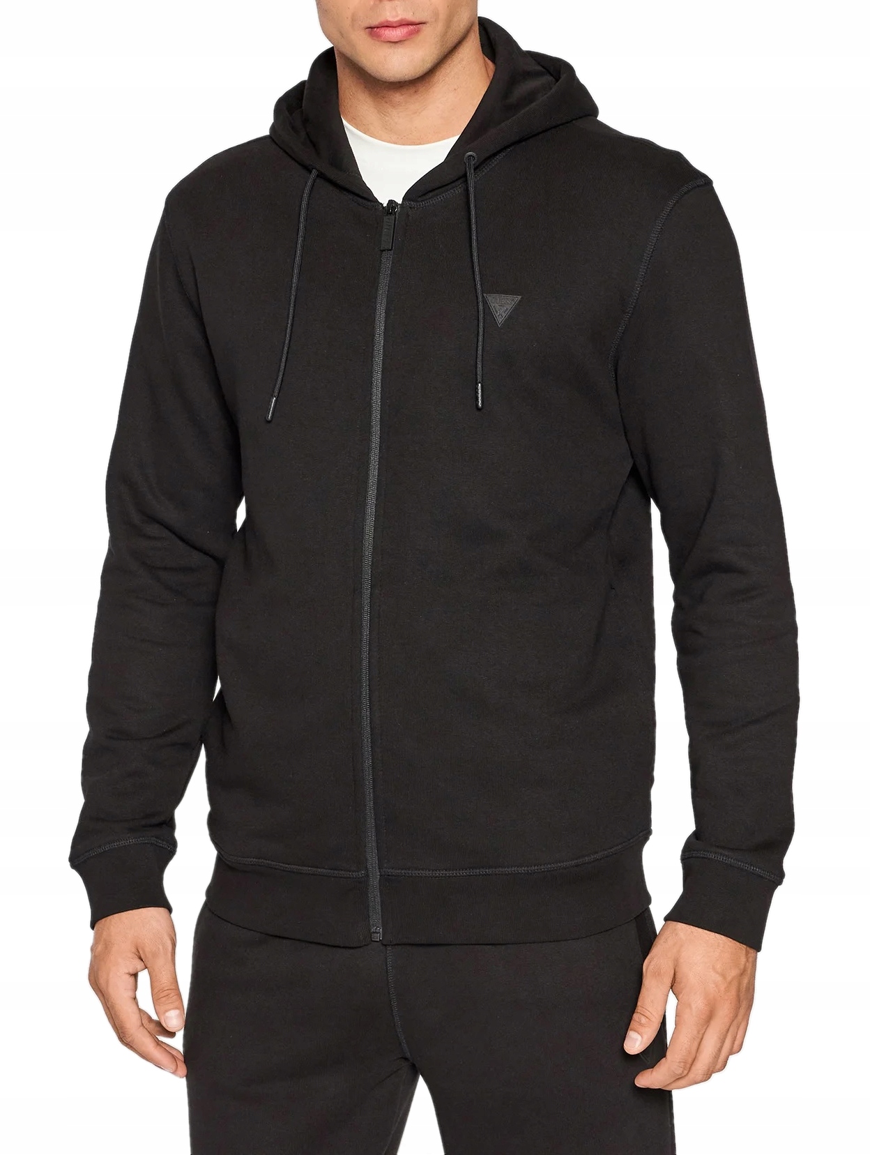 Guess černá pánská mikina s kapucí rozepínací XXL