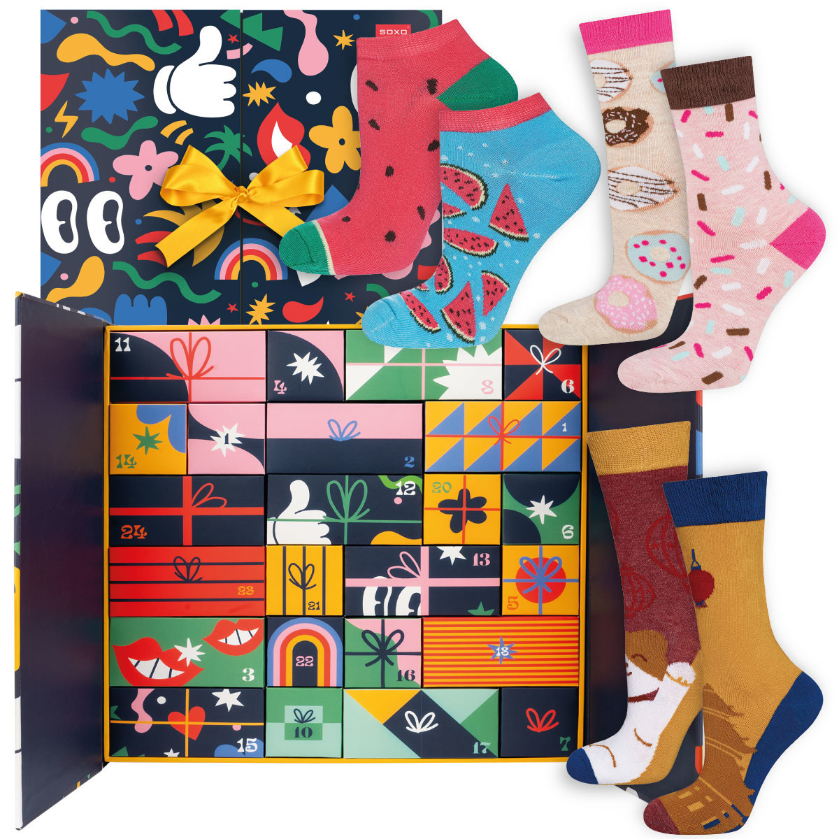 Soxo ponožky v krabičce, 12 balení, dárek pro dívky 35-40