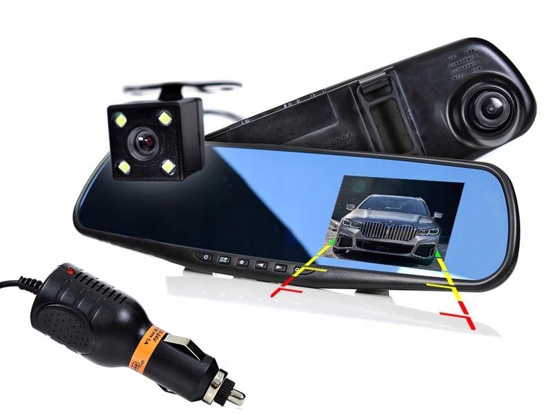 

Rejestrator wideo i dźwięku w lusterku do auta