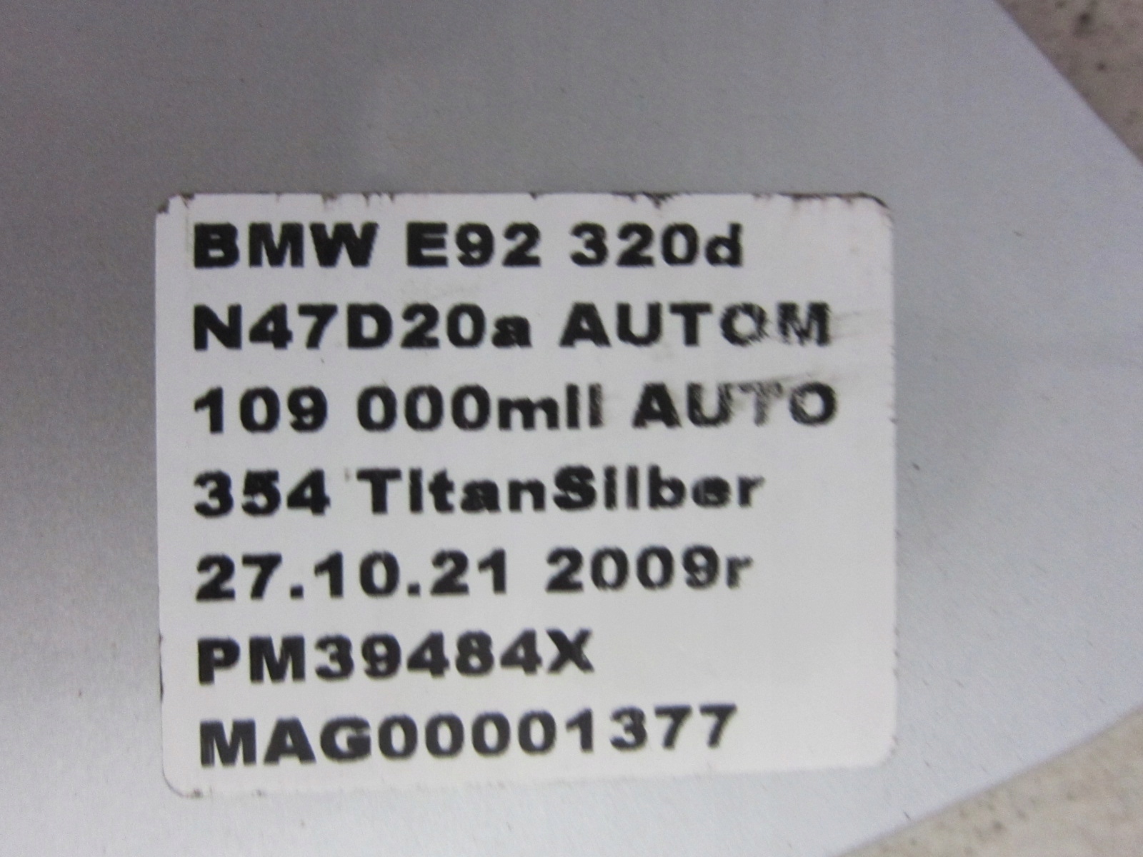 BMW E92 trunk door boot rear rear part TITANSILBER 354