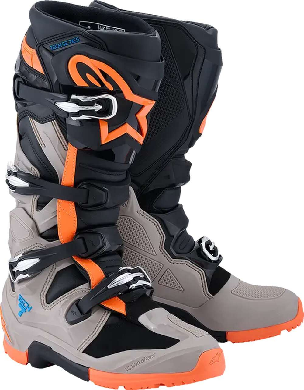 Topánky Alpinestars Tech 7 Enduro čierno/sivé/oranžové, veľkosť 7 40,5