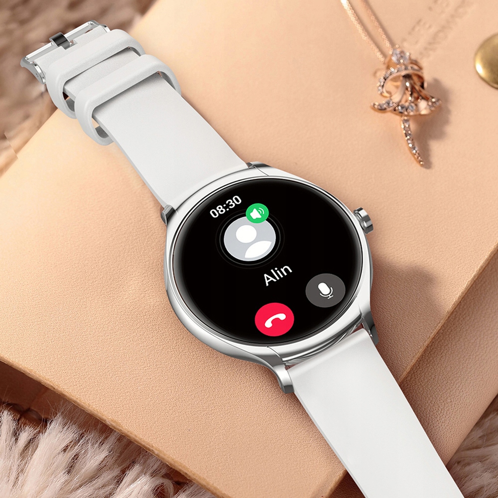 SMARTWATCH ZEGAREK DAMSKI Z FUNKCJĄ ROZMOWY 2PASKI Złącza brak