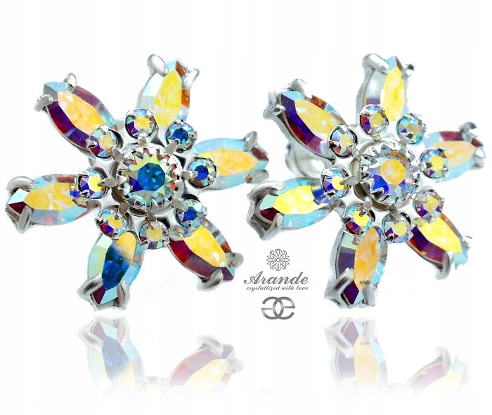 Krásné krystaly Náušnice Aurora Azure