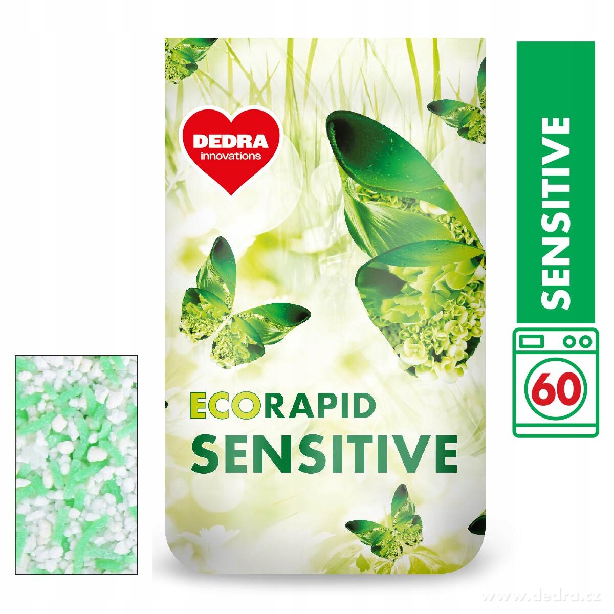 Prášek pro citlivou pokožku Dedra Ecorapid Sensitive, 60 praní